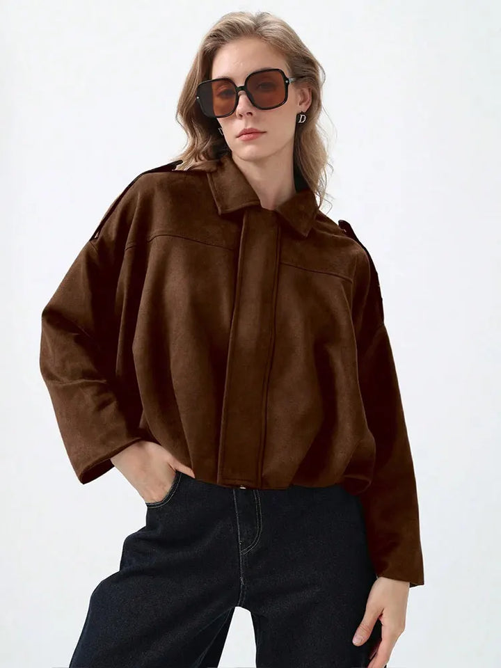 Roseanne | Oversized Suede Bomber
