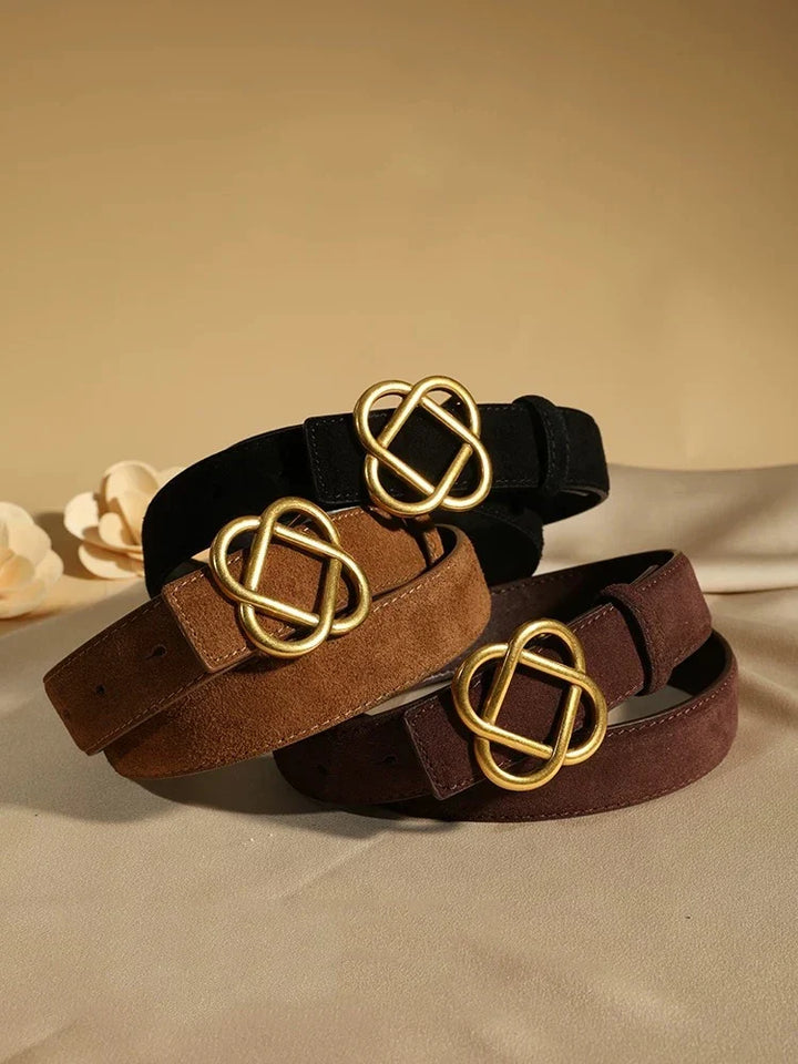 Suede Knot Buckle Belt, 2.8 cm Wide