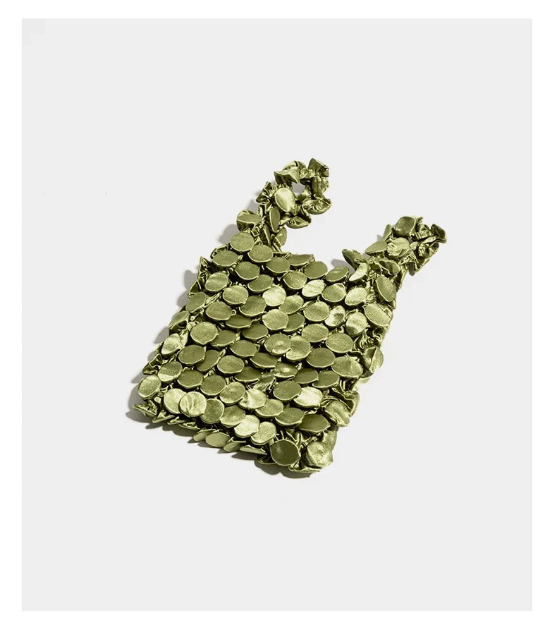 Ruched Bubble Tote, Long Shoulder Handles