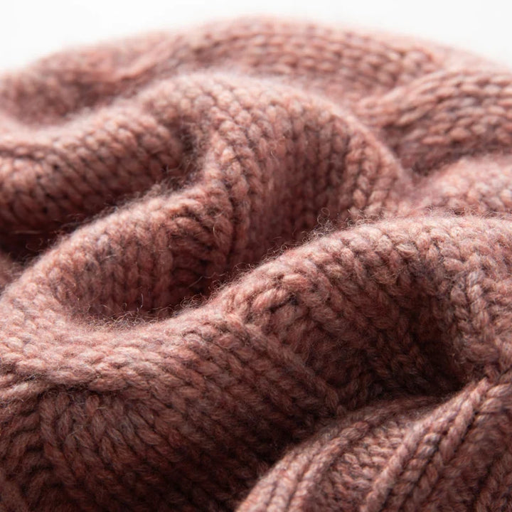 100% Cashmere Cable Knit Beanie
