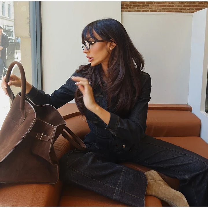 Anne | Heavy Denim Blazer and Trousers