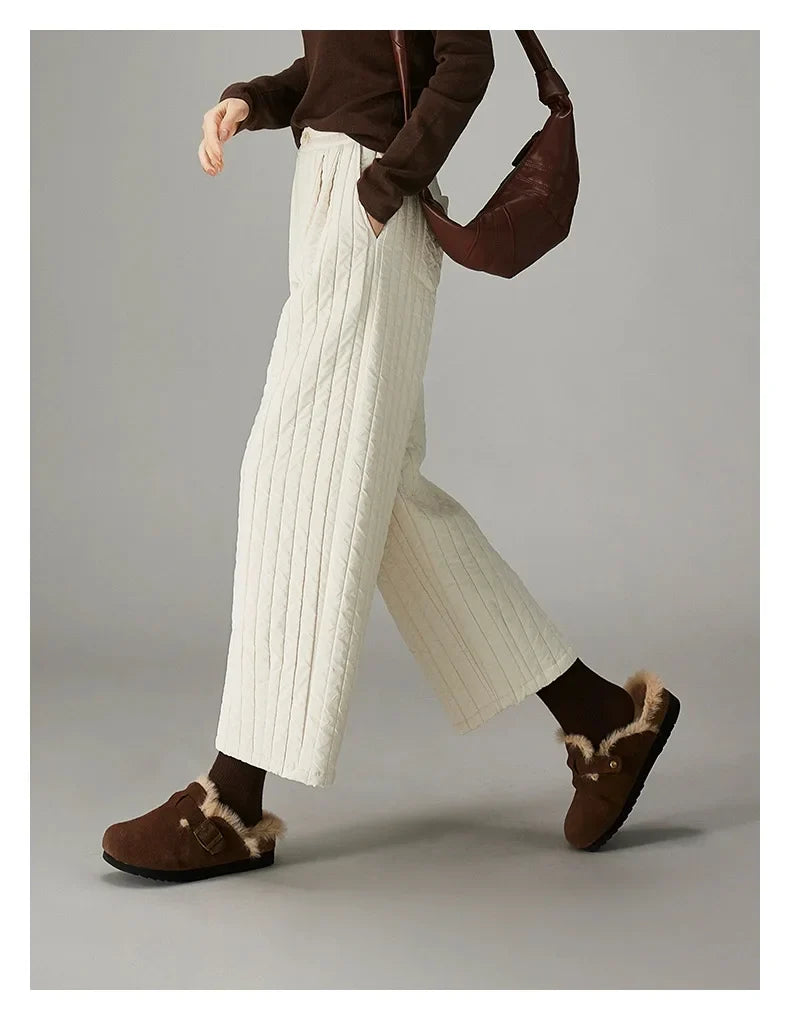 Helene | Quilted Insulated Wide Leg Pants