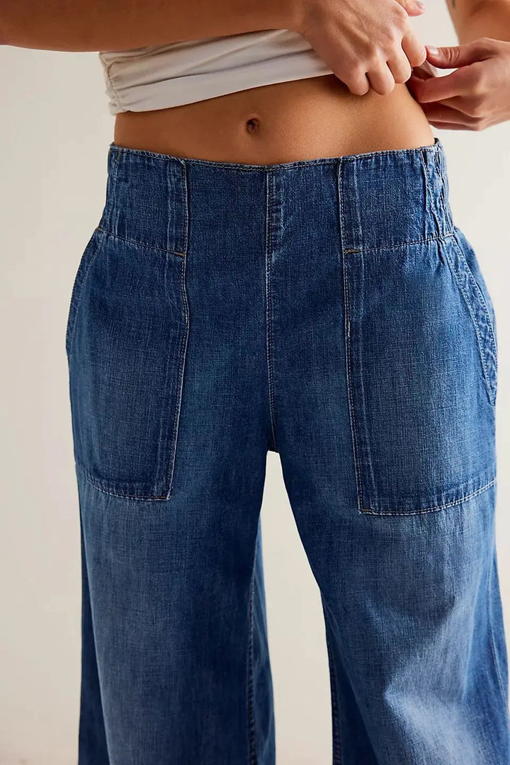 Melina | Loose Fit High Rise Wide Jeans