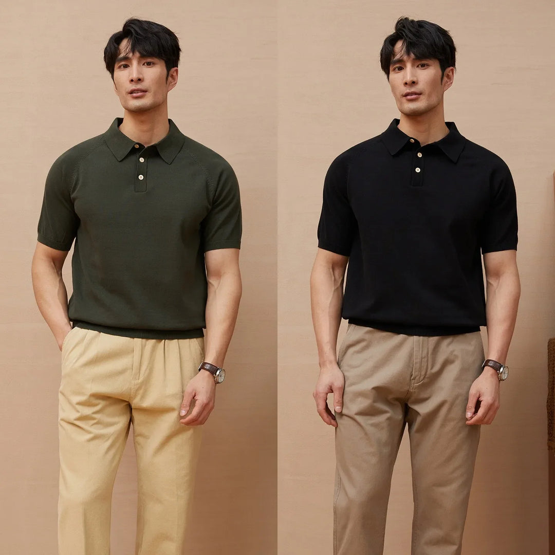 Barnabé | Fine Knit Button Down Polo