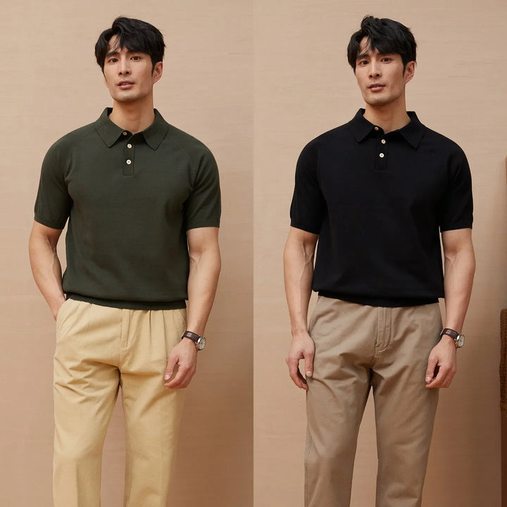 Barnabé | Fine Knit Button Down Polo