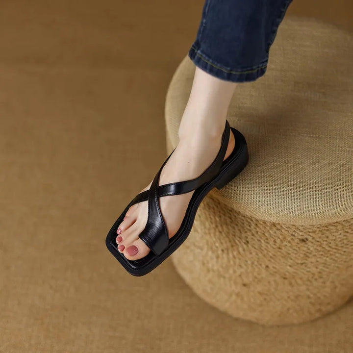 Fidelia | Italian Leather Crossed Sandals
