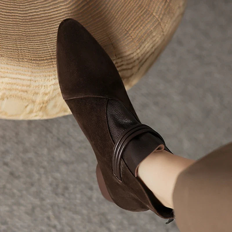 Rosemarie | Cow Suede Pointed Boots