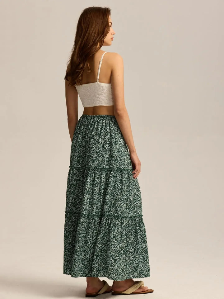 Vivian | 100% Cotton Drawstring Maxi Skirt