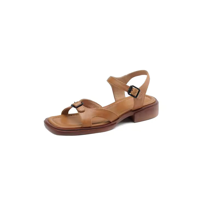 Marianna | Cow Leather Low Block Heel Sandals