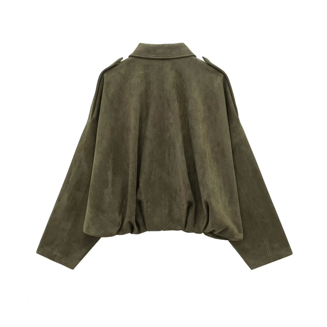 Roseanne | Oversized Suede Bomber