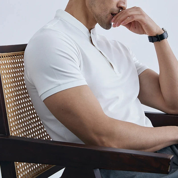 Léonce | Heavy Cotton Buttoned Crew Tee