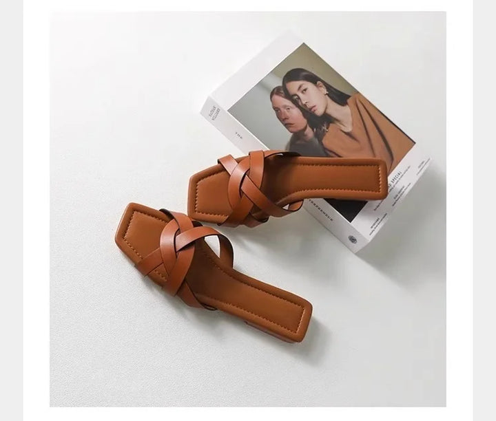 Audette | Interlaced Leather Slides