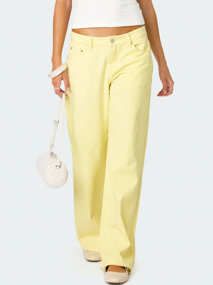 Ines | High Rise Cotton Straight Jeans