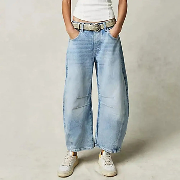 Malvine | Barrel Leg Cotton Denim Jeans