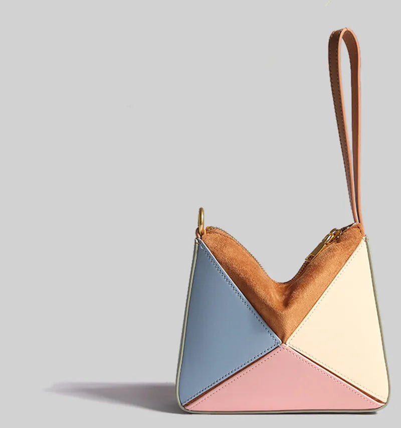 Faceted Panel Structured Handbag