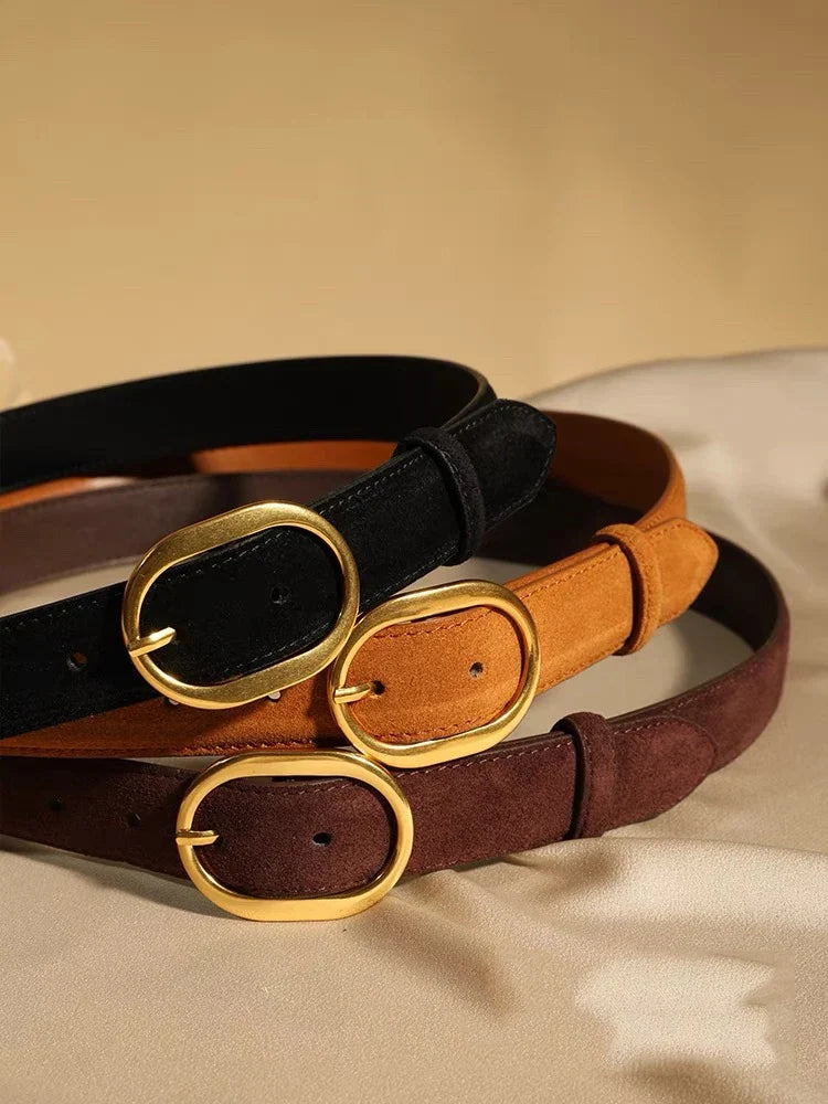 Suede Cowhide Belt, 40 in