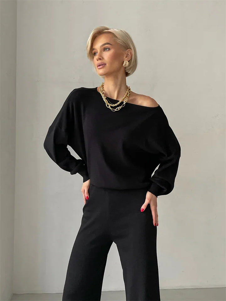 Irenee | Off Shoulder Knit Two Piece Set