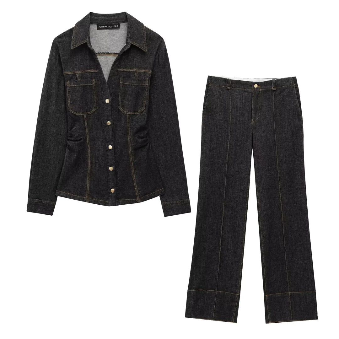 Anne | Heavy Denim Blazer and Trousers