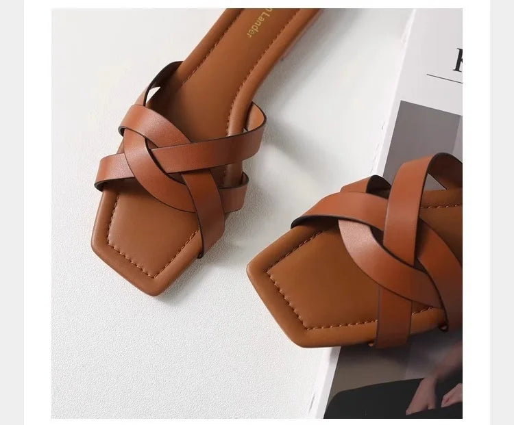 Audette | Interlaced Leather Slides