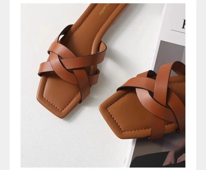 Audette | Interlaced Leather Slides