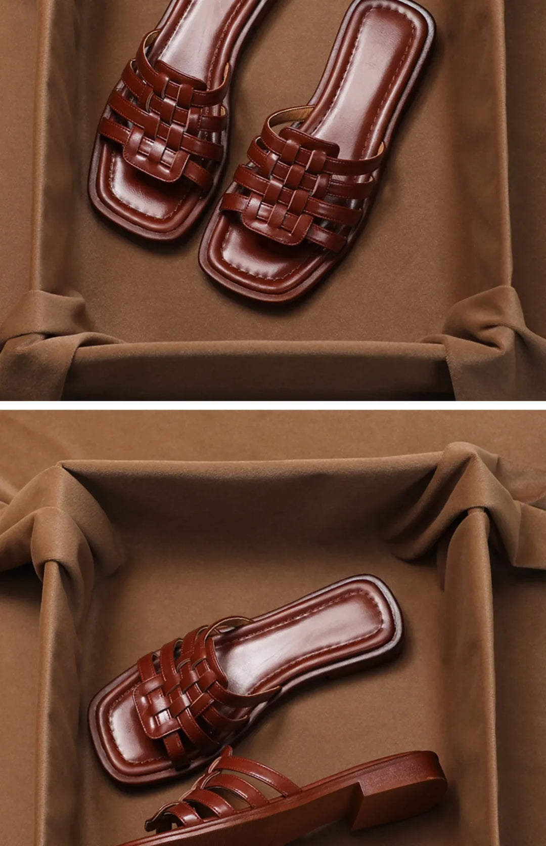 Andreanne | Hand Woven Square Toe Slides