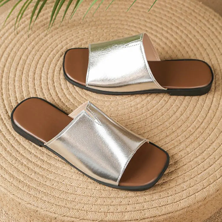 Frieda | Narrow Strap Flat Sandals