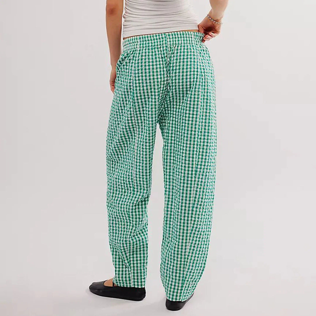 Hilda | Checked Elastic Waist Trousers