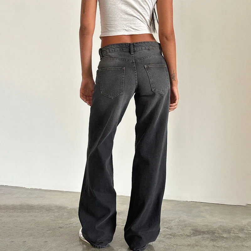 Justina | Mid Rise Wide Leg Jeans