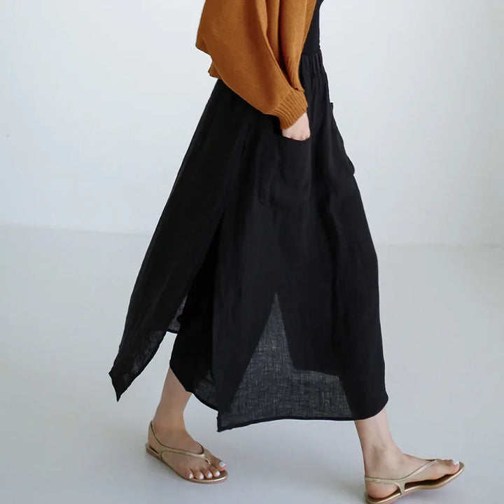 Adelina | Wide Leg 100% Linen Skirt