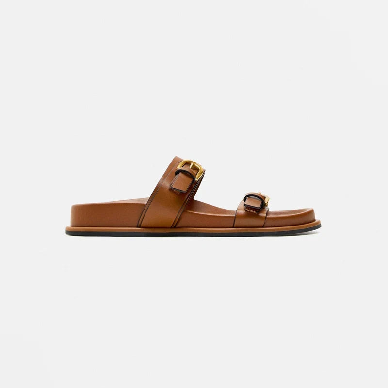Edmee | 100% Leather Double Strap Sandals