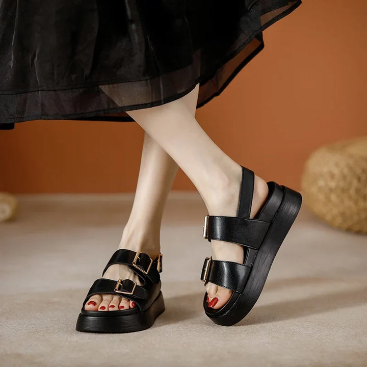 Cesarine | Double Buckle Platform Sandals