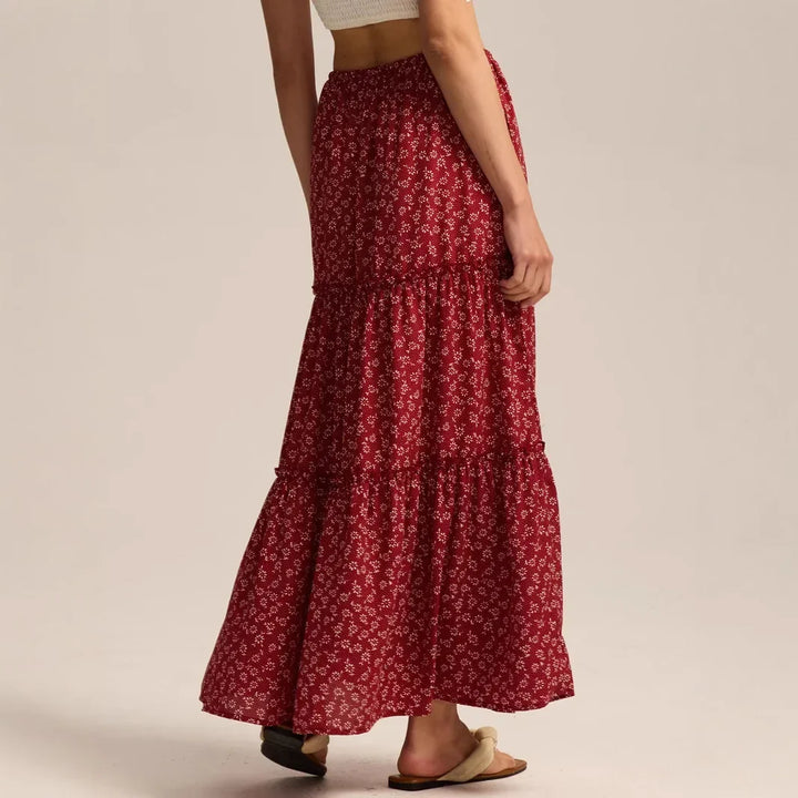 Vivian | 100% Cotton Drawstring Maxi Skirt