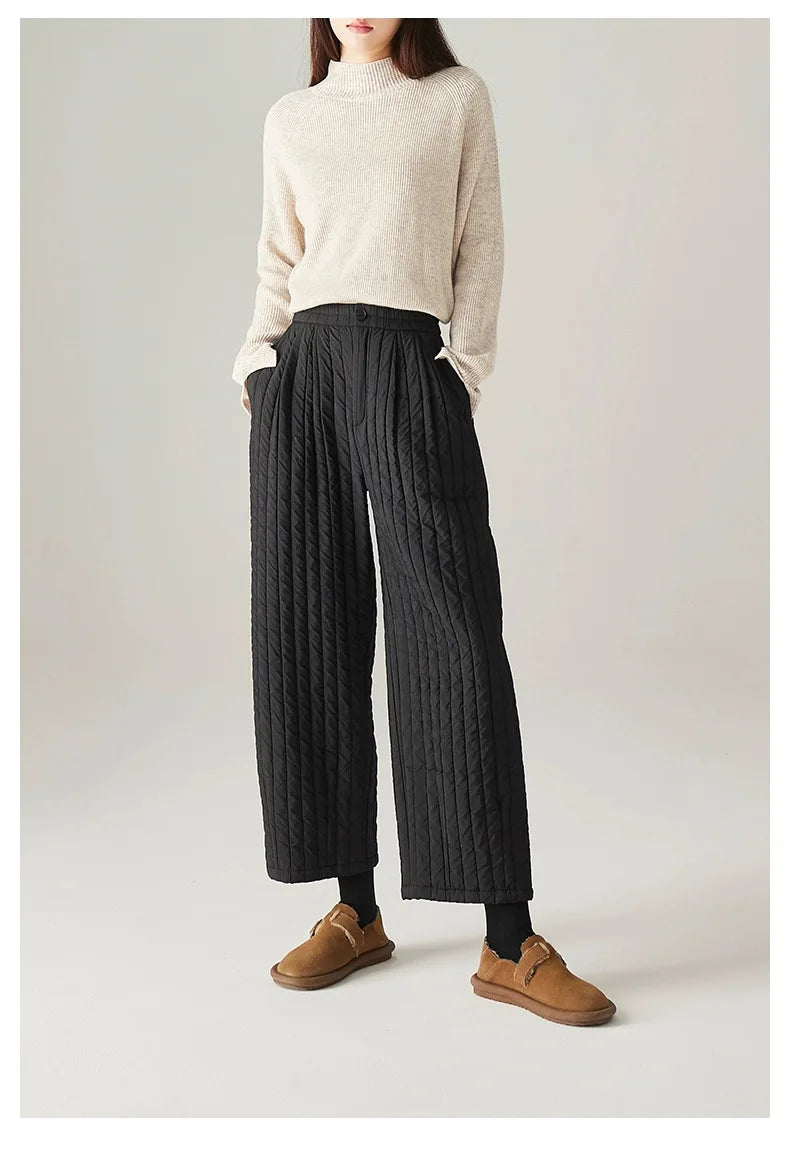 Helene | Quilted Insulated Wide Leg Pants