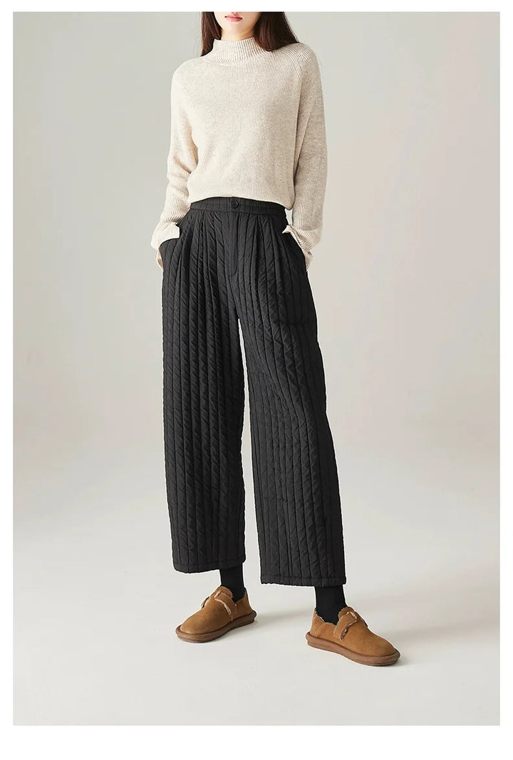 Helene | Quilted Insulated Wide Leg Pants