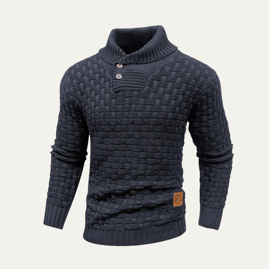 Onil | Buttoned Collar Textured Knit