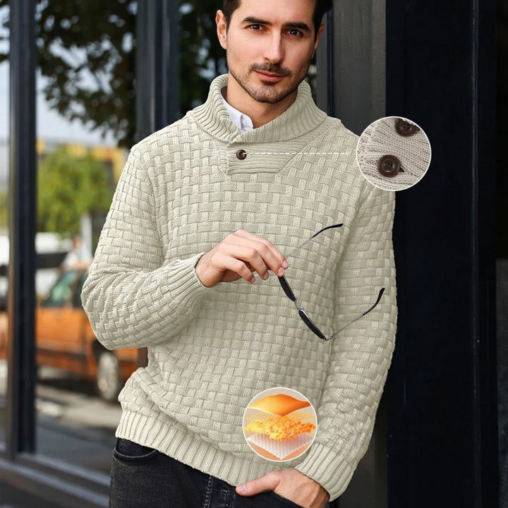 Onil | Buttoned Collar Textured Knit