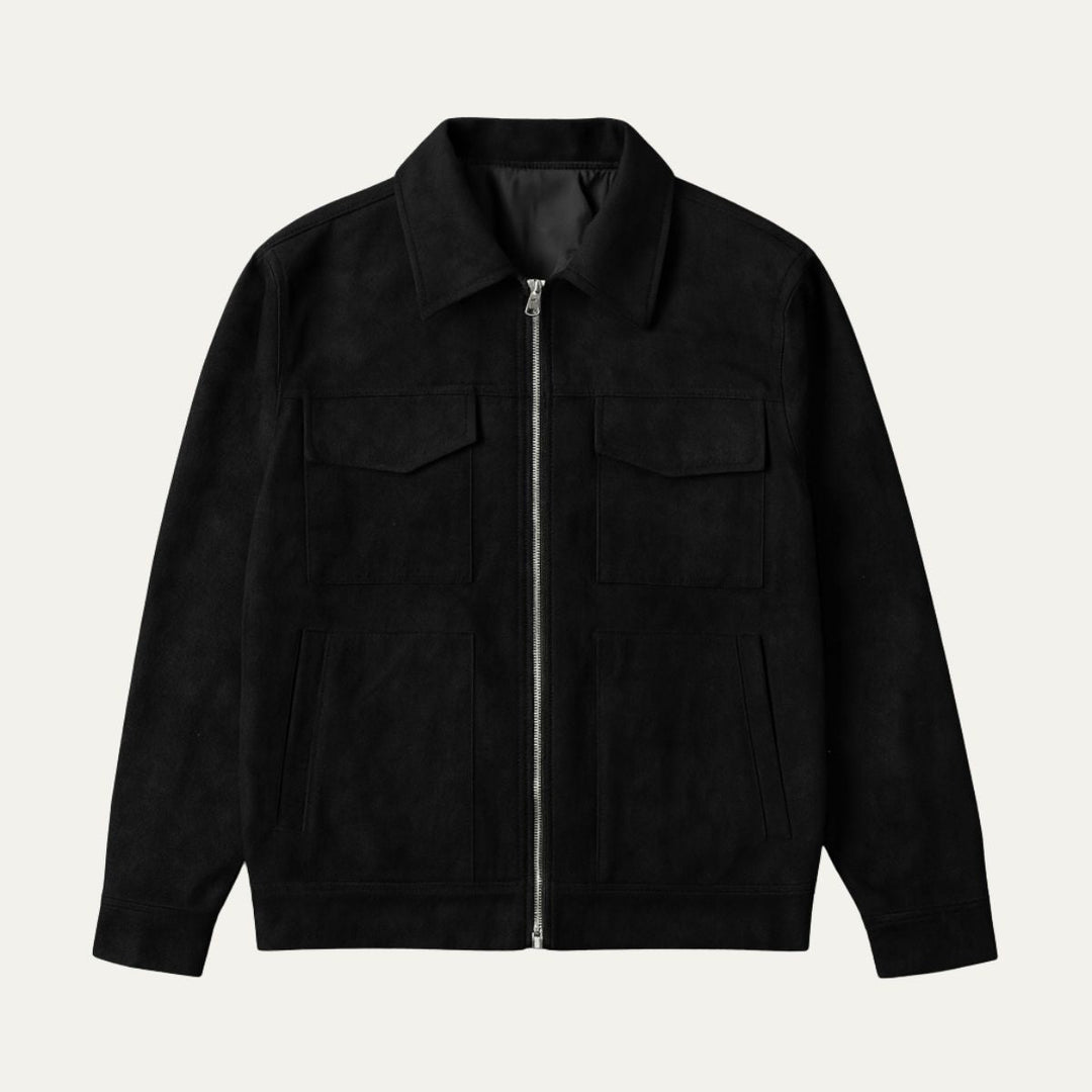 Rosario | Faux Suede Flap Pocket Jacket