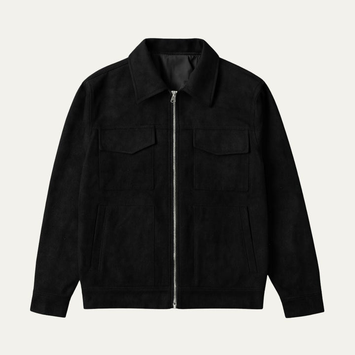 Rosario | Faux Suede Flap Pocket Jacket