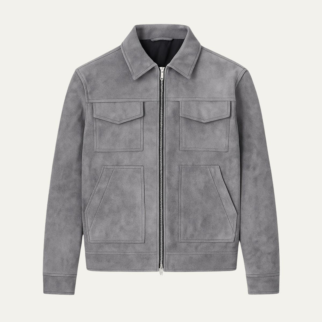 Rosario | Faux Suede Flap Pocket Jacket