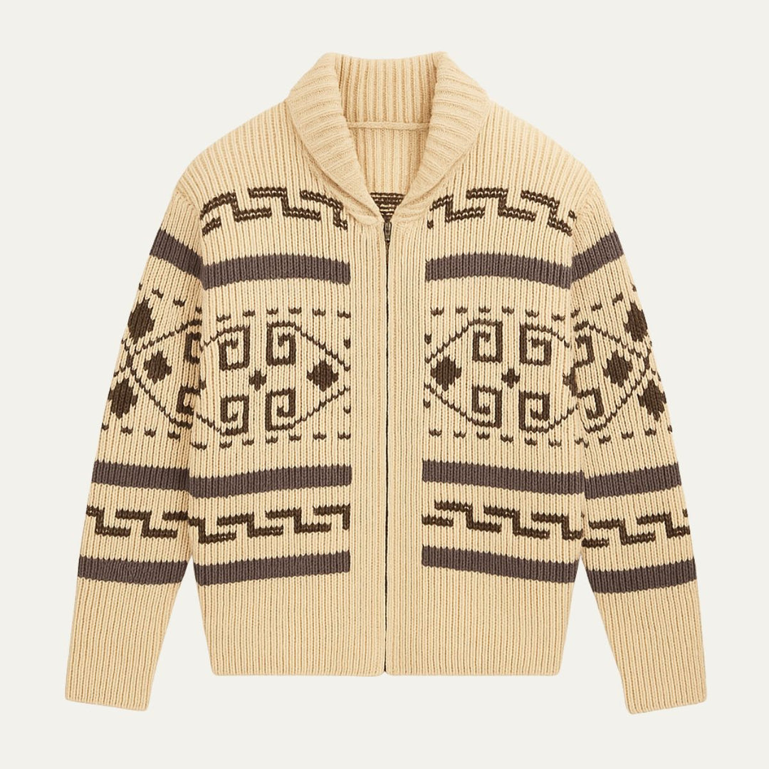 Urgel | Geometric Wool Blend Cardigan
