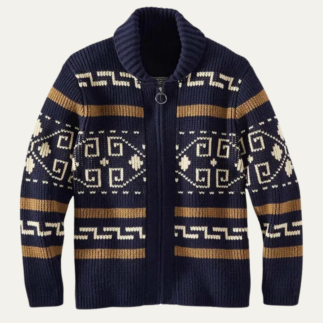 Urgel | Geometric Wool Blend Cardigan