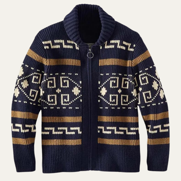 Urgel | Geometric Wool Blend Cardigan