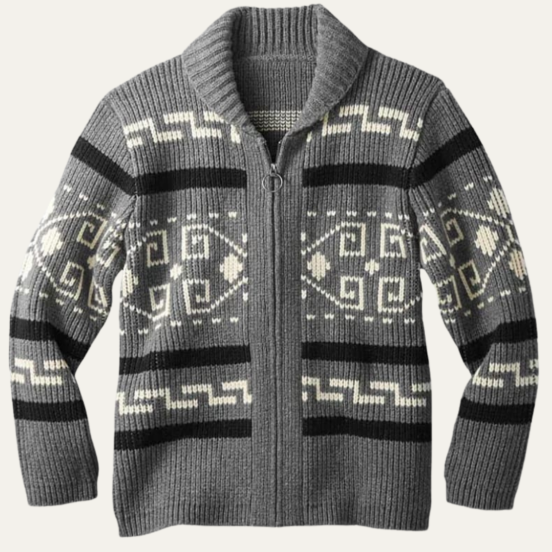 Urgel | Geometric Wool Blend Cardigan