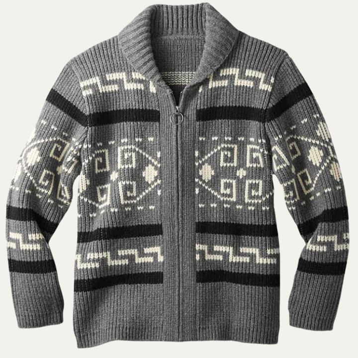 Urgel | Geometric Wool Blend Cardigan