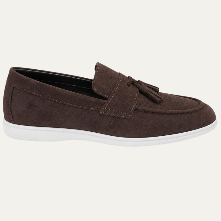 Sabin | Suede Tassel Loafers, Grip Sole