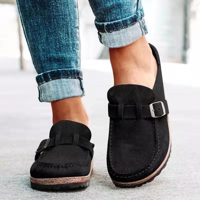 Georgianna | Buckled Platform Slip-On Mules