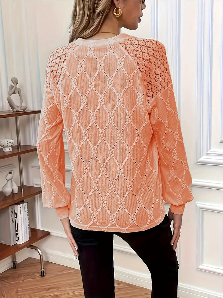 Melvina | Jacquard Lace Panel Top