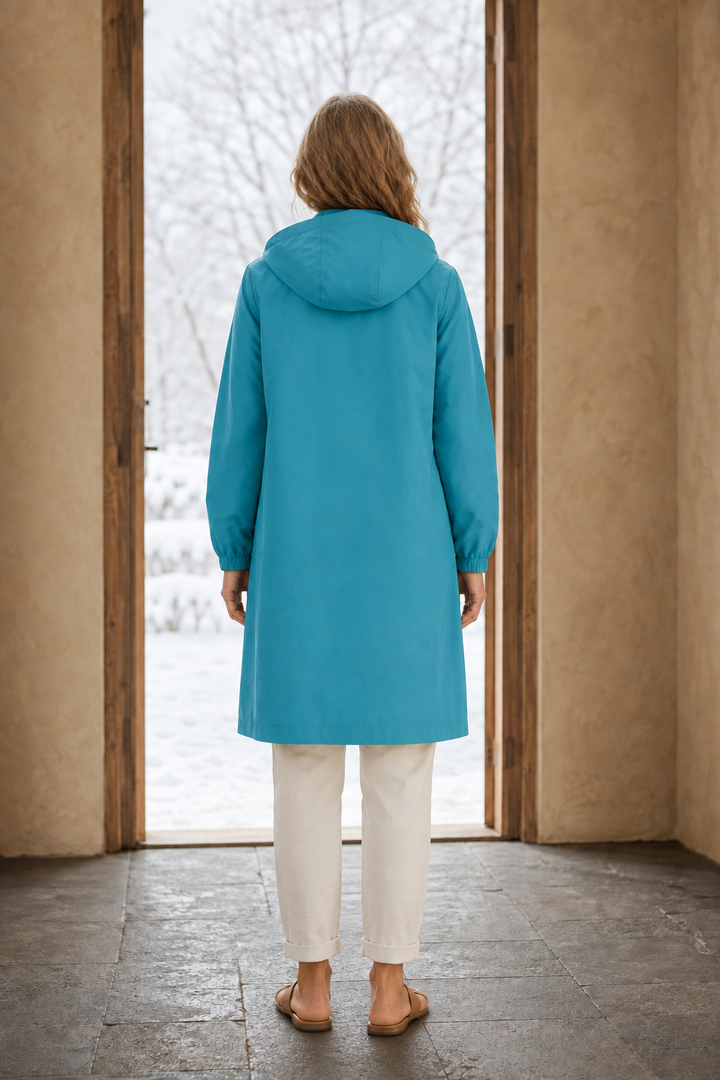Adelaide | Hooded Water-Resistant Trench - Blue
