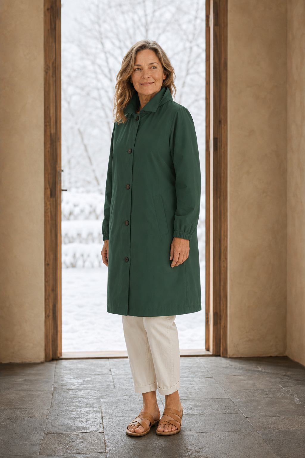 Adelaide | Hooded Water-Resistant Trench - Dark Green
