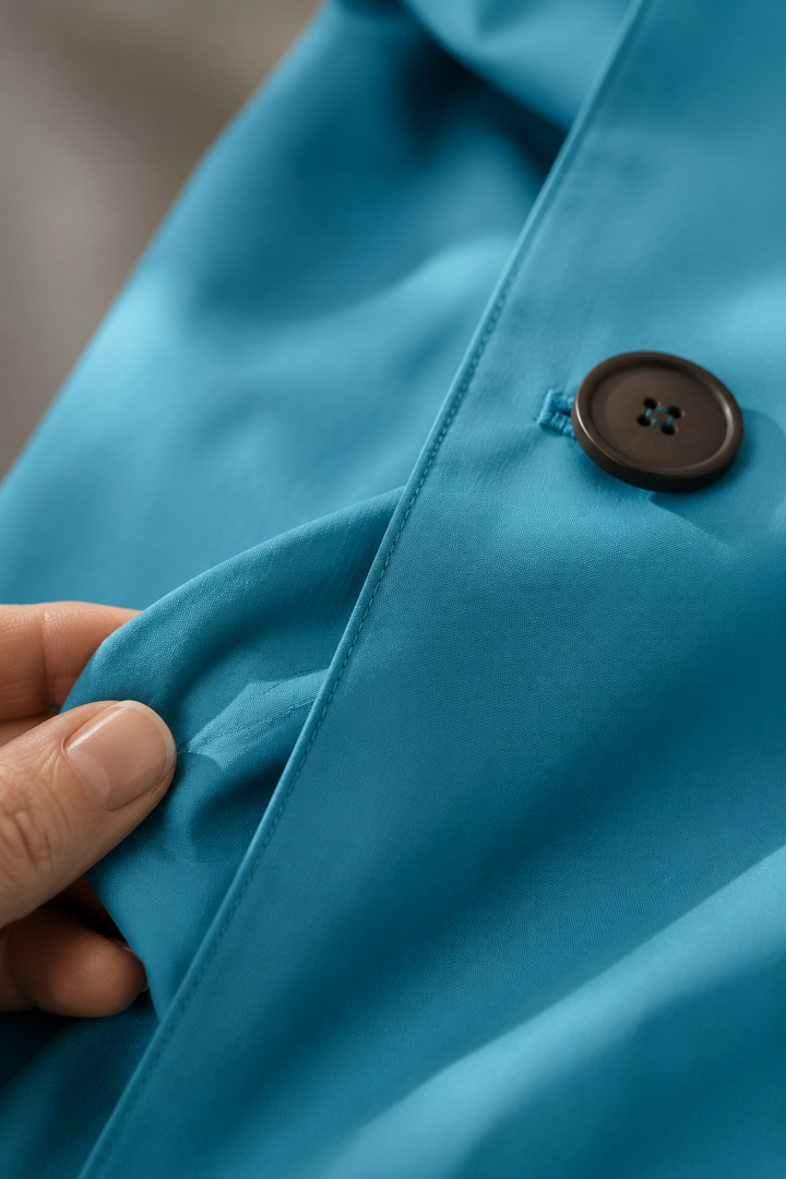 Adelaide | Hooded Water-Resistant Trench - fabric close-up